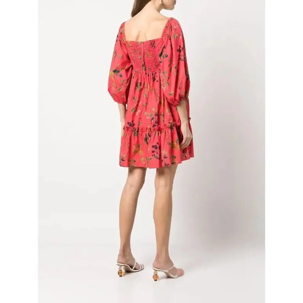 CARA CARA red mini Ip Ip Floral-Print Minidress in small